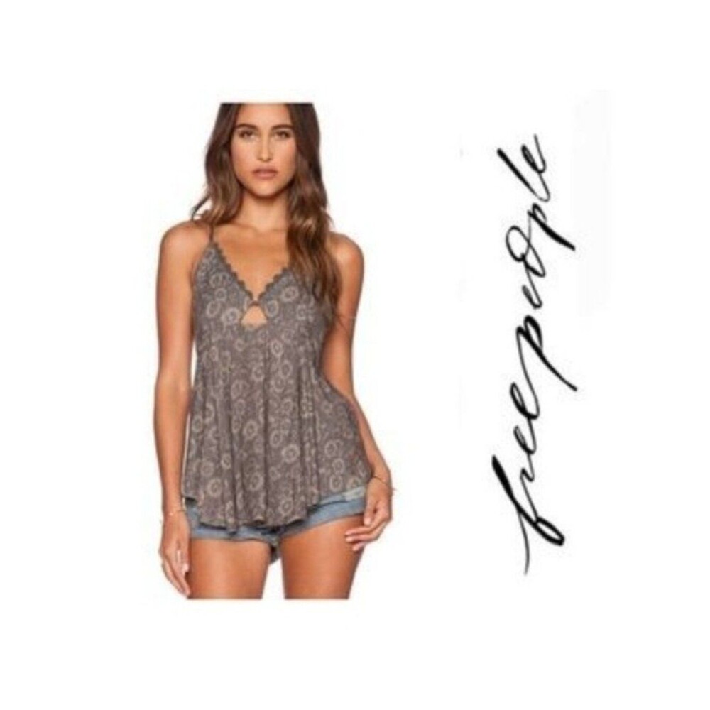 Free XS Grey Paisley Tank Y2K Festival Coachella